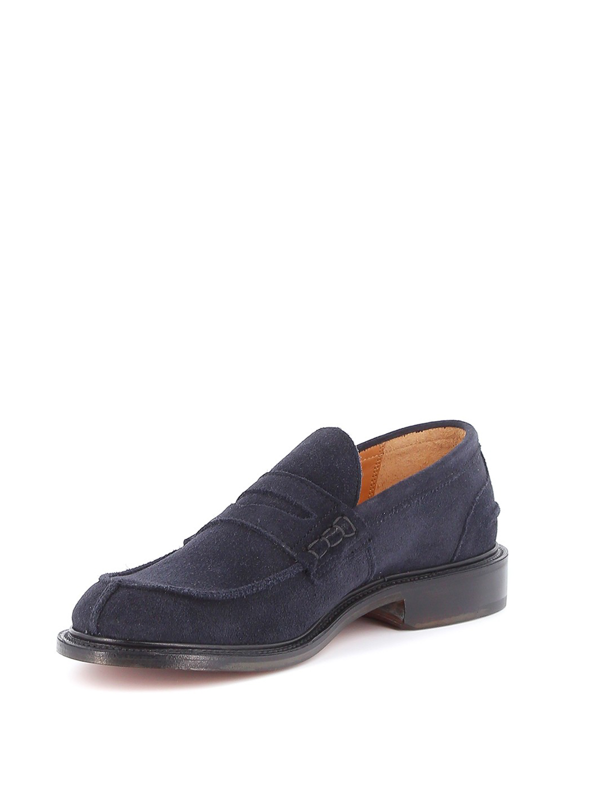 Shop Tricker's James Suede Penny Loafers In Azul